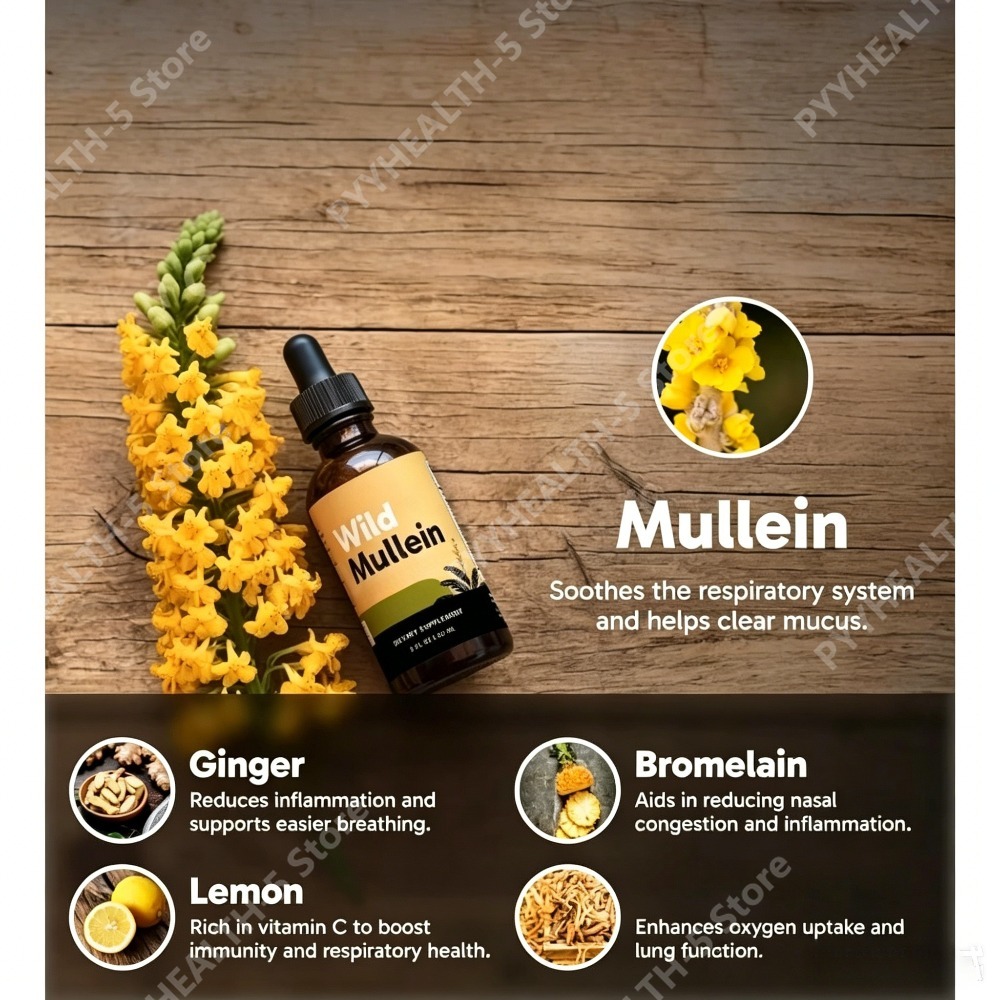 Wild Mullein Leaf Drops with G - Herbal Supplement ulasan dan harga
