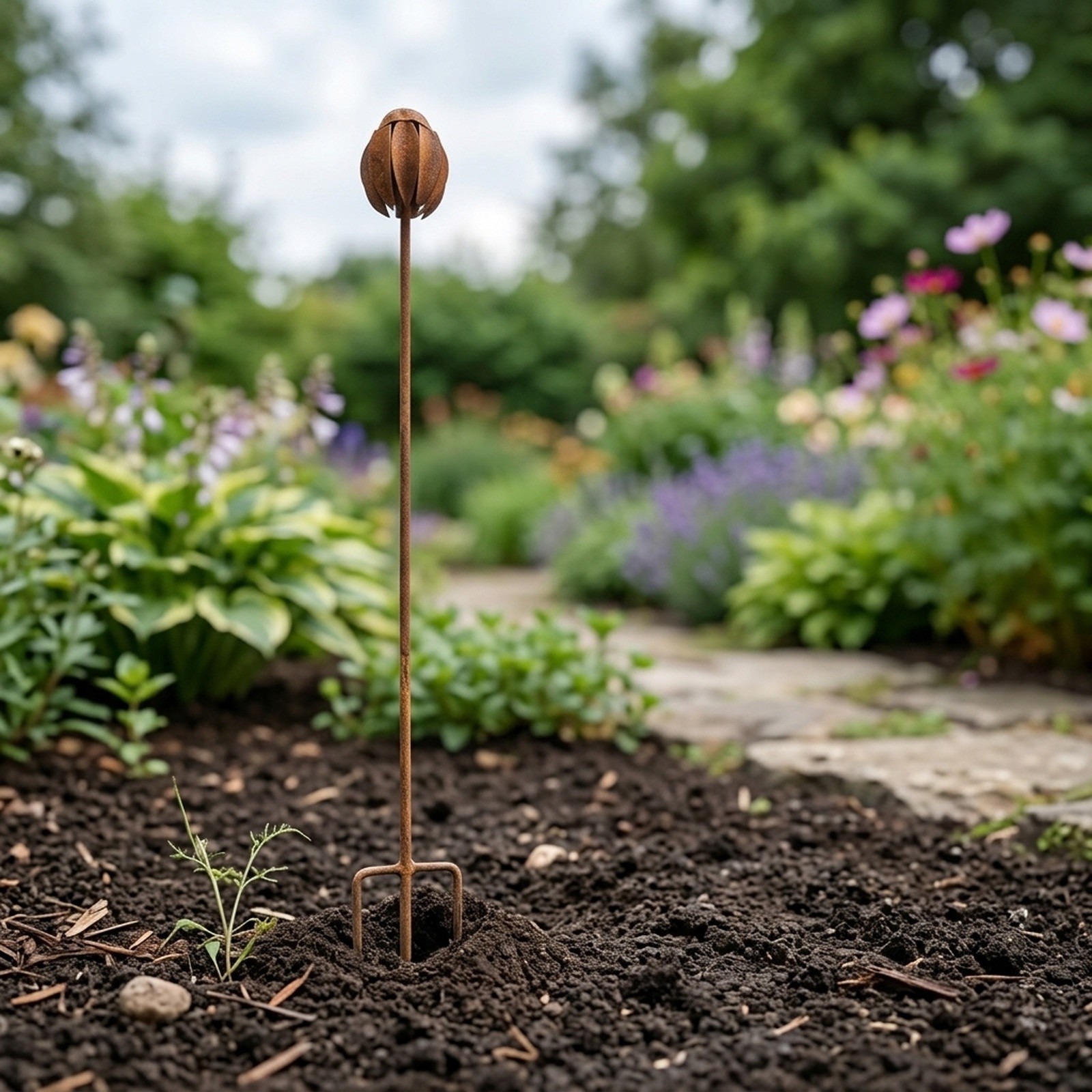 Metal Garden Stake Featuring E - Echinacea ulasan dan harga