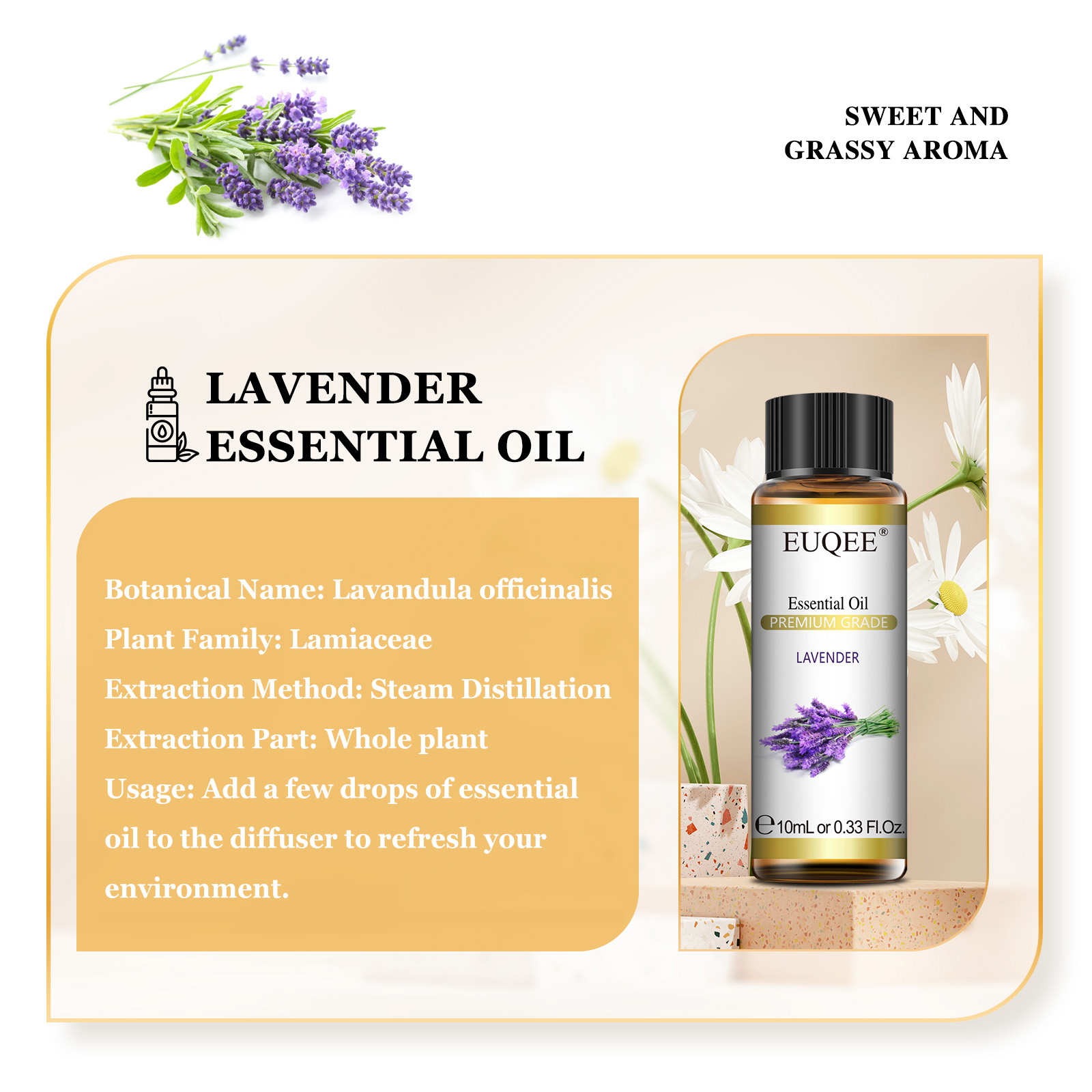 EUQEE 10ml Pure Natural Essent - Lavender Oil ulasan dan harga